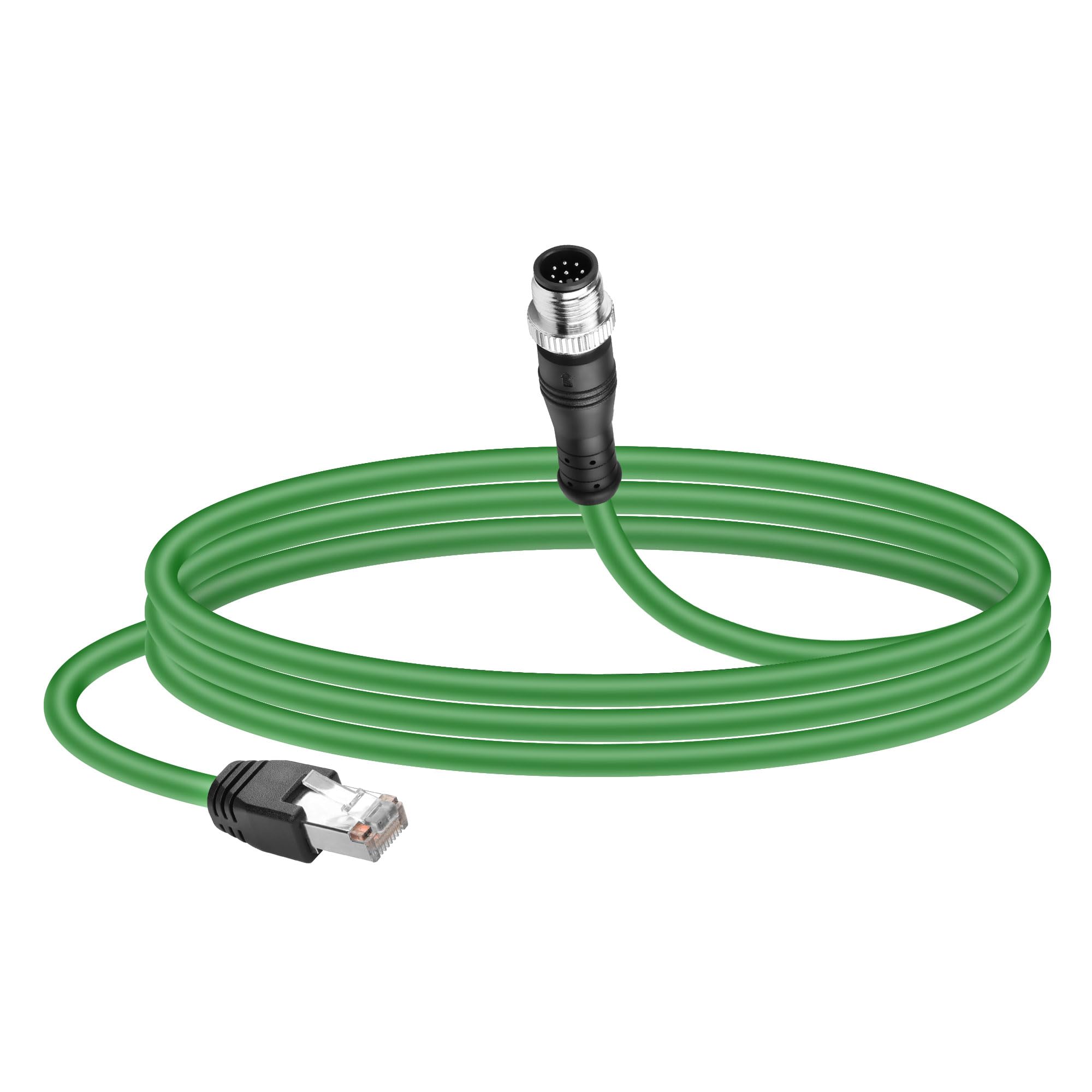 CERRXIAN M12 to RJ45 Ethernet Cable, M12 8 Pin A Code Male to RJ45